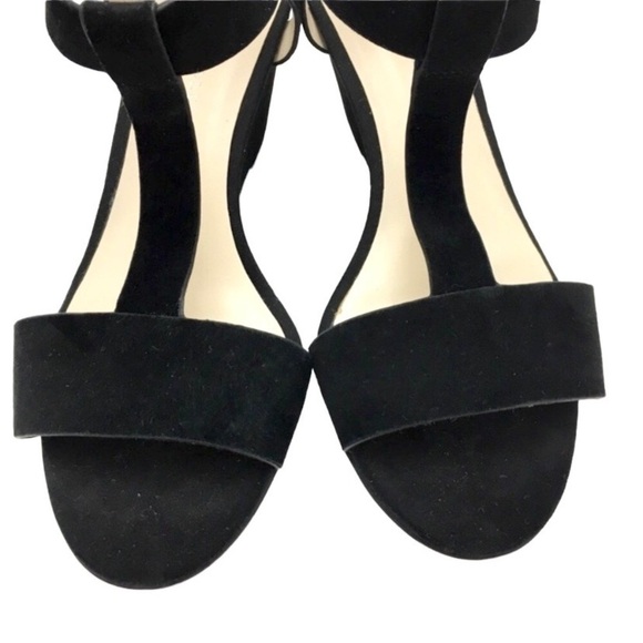 KENNETH Cole Dana T Strap Wedge Heel Sandals in Black Size 7 - Picture 3 of 8